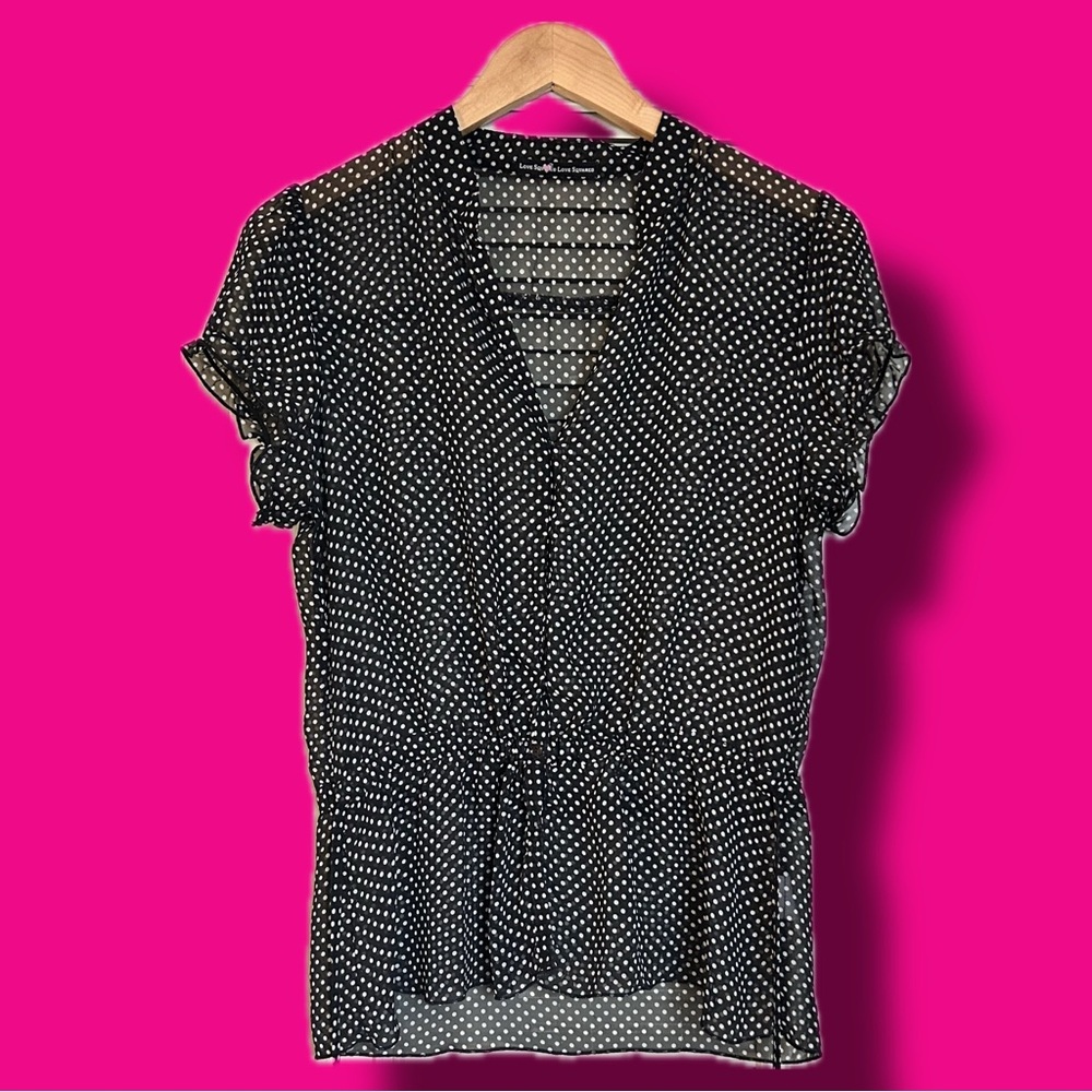 Black and White Polka Dot Women's Top